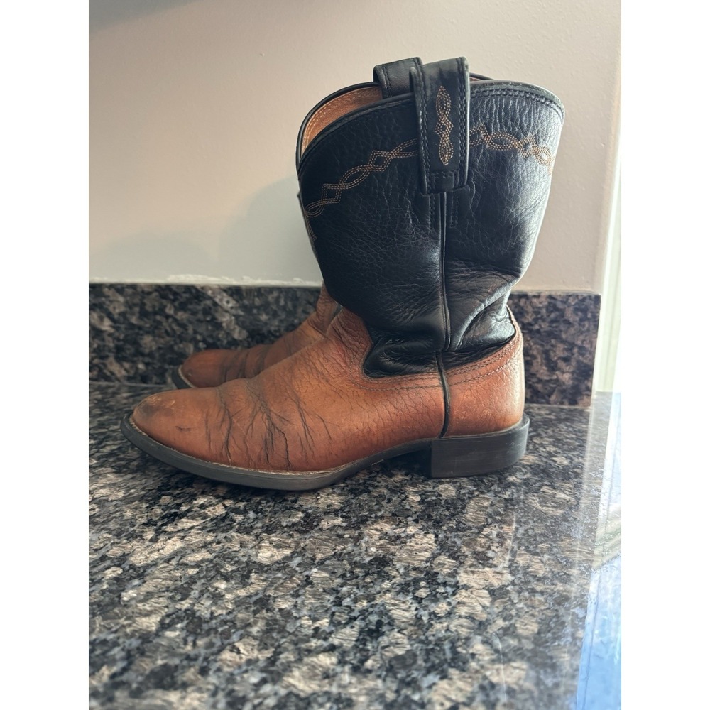 Ariat Western Leather Brown Black Two Tone Cowboy‎ Boots Mens 9 D Shoes